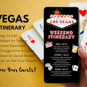 Birthday Itinerary | Birthday Itinerary Template | Weekend Itinerary Birthday | Las Vegas Weekend Itinerary | Digital Weekend Itinerary