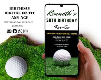 Golf Birthday Party Invitation | Men's Birthday Invite | Golf Party Invitation | Golf Party Digital Download | Golf Course Party Invitation