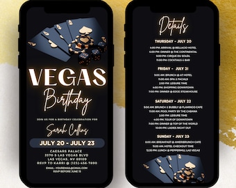 Las Vegas Birthday Itinerary | Birthday Itinerary | Weekend Itinerary | Las Vegas Weekend | Digital Weekend Itinerary