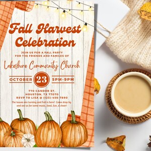 Erntedankfest | Herbst Event Flyer | Herbst-Block-Party-Flyer | Herbstfest einladen | 5X7