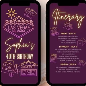 Itinerario de cumpleaños en Las Vegas / Itinerario de cumpleaños / Itinerario de fin de semana / Fin de semana en Las Vegas / Itinerario de fin de semana digital