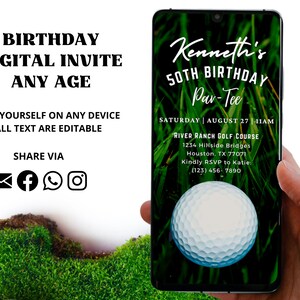 Golf Birthday Party Invitation | Men&#39;s Birthday Invite | Golf Party Invitation | Golf Party Digital Download | Golf Course Party Invitation
