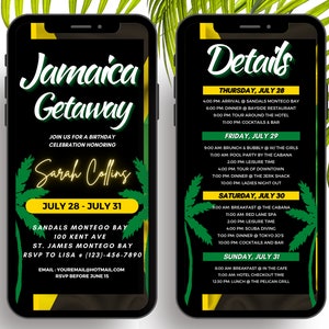 Jamaica Itinerary | Weekend Itinerary | Destination Itinerary | Digital Schedule | Birthday Itinerary | Travel Itinerary