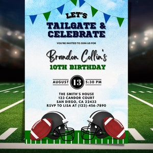 Tailgate Birthday | Football Invite | Tailgate Party | Tailgate Party Evite | Football Tailgate Invitation | 5X7