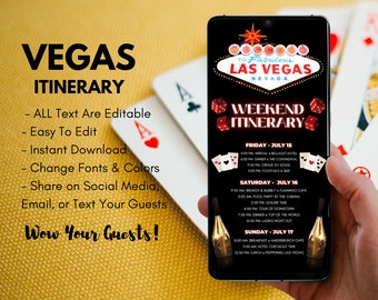 Las Vegas Wochenend-Route | Geburtstag Reiseplan Vorlage | Wochenend-Route Geburtstag | Vegas Reiseverlauf | Las Vegas Bachelorette