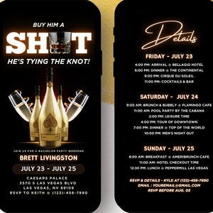 Bachelor Weekend | Bachelor Invite | Weekend Itinerary | Guys Weekend | Digital Schedule