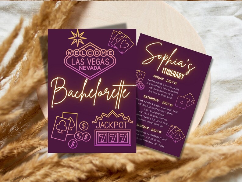 Itinerario en Las Vegas / Fin de semana en Las Vegas / Itinerario para despedida de soltera / Itinerario de fin de semana / Itinerario para despedida de soltera en Las Vegas 5x7 imagen 1