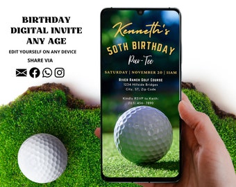 Golf Birthday Party Invitation | Men's Birthday Invite | Golf Party Invitation | Golf Party Digital Download | Golf Course Party Invitation