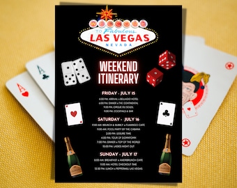 Las Vegas Weekend Itinerary | Birthday Itinerary Template | Weekend Itinerary Birthday | Vegas Itinerary | Las Vegas Bachelorette