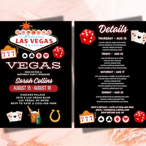Cumpleaños Las Vegas / Fin de Semana Las Vegas / Itinerario Cumpleaños / Itinerario Fin de Semana / Fiesta Las Vegas / 5X7