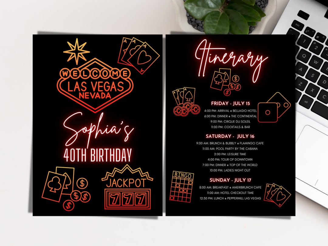 Las Vegas Birthday Itinerary Birthday Itinerary Weekend Itinerary Las