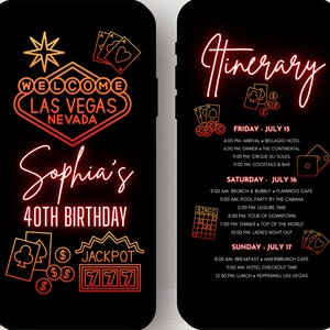 Las Vegas Birthday Itinerary | Birthday Itinerary | Weekend Itinerary | Las Vegas Weekend | Digital Weekend Itinerary