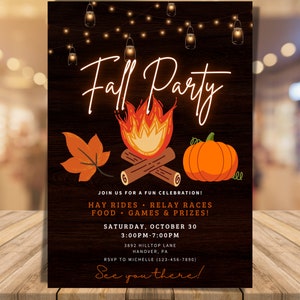 Fall Harvest Party | Fall Event Flyer | Fall Block Party Flyer | Fall Festival Invite | 5X7