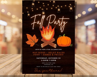 Fall Harvest Party | Fall Event Flyer | Fall Block Party Flyer | Fall Festival Invite | 5X7