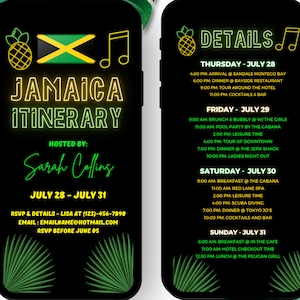 Jamaica Itinerary | Weekend Itinerary | Destination Itinerary | Digital Schedule | Birthday Itinerary | Travel Itinerary