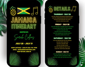 Jamaica Itinerary | Weekend Itinerary | Destination Itinerary | Digital Schedule | Birthday Itinerary | Travel Itinerary