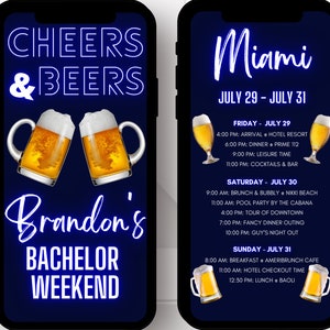 Cheers and Beers Bachelor Itinerary | Bachelor Weekend Itinerary | Bachelor Party Itinerary | Weekend Itinerary
