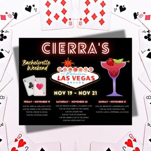 Vegas Itinerary | Las Vegas Bachelorette | Las Vegas Bachelorette Itinerary | Bachelorette Itinerary Template | Bachelorette Party | Bach