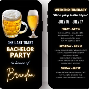 Bachelor Weekend Itinerary | Bachelor Party Itinerary | Weekend Itinerary | Bachelor Weekend Itinerary Template | Digital Schedule