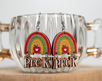 Pre-k Rainbow earrings- Teacher Earrings