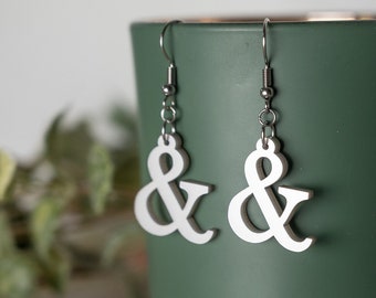 Ampersand Earrings - And Symbol Earrings - Statement Earrings