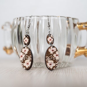 Cherry Blossom Earrings - Floral Earrings - Summer Floral Earrings-Clip-ons-Stud Dangles-Pierceless Earrings