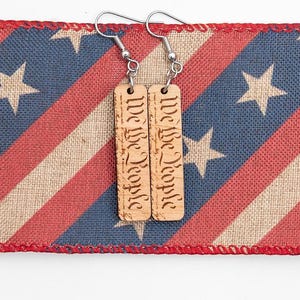 We the People Earrings - 4th of July Earrings - Patriotic Earrings