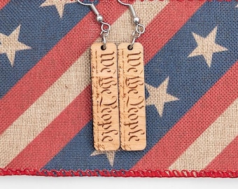 We the People Earrings - 4th of July Earrings - Patriotic Earrings