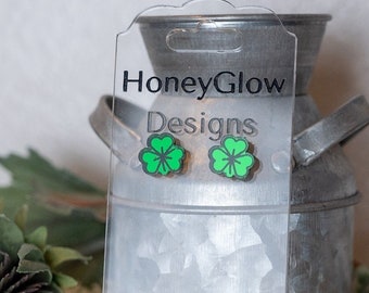 Clover Stud Earrings - St. Patrick's Day Earrings - Lucky Earrings