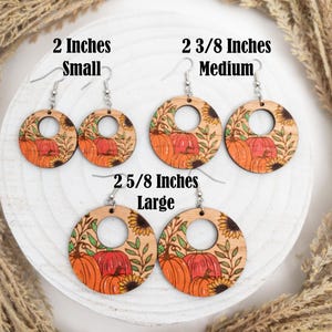 Pendientes de calabaza floral/Pendientes de otoño imagen 4