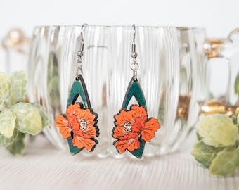 Pendientes de peonía/ Pendientes florales