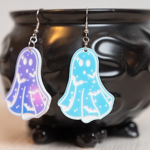 Halloween Ghost Earrings - Ghost Bat Earrings - Cute Ghost Earrings for Halloween