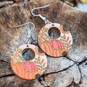 Floral Pumpkin Earrings/Fall Earrings