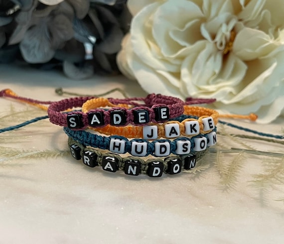 Made To Order Personalised Name Macrame Bracelet Adjustable Any Letters  Numbers  eBay