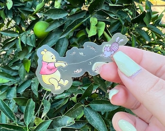 blustery day // winnie the pooh and piglet transparent vinyl sticker