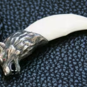 Wolf Tooth Necklace, Wolf necklace, Wolf pendant, Animal bone jewelry, Gift for men, Protection talisman, Wolf teeth, Viking wolf jewelry