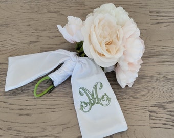 Bouquet sash, wedding,  bridal bouquet,  ribbon,  embroidered,  personalized, ceremony,  bridesmaid,  bride, bridesmaids,  flower, flowers