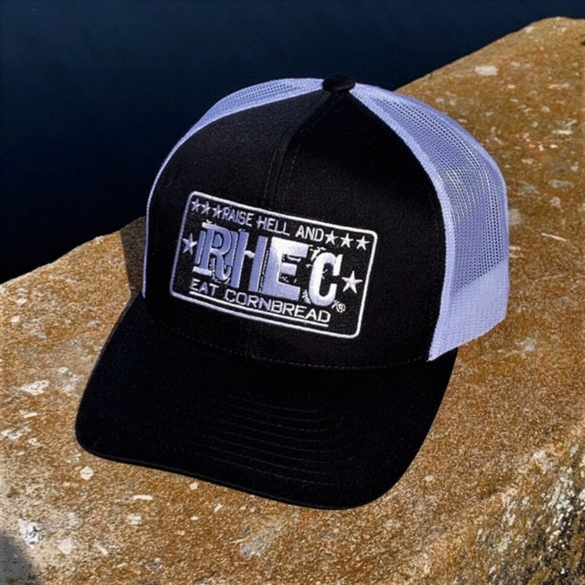 RHEC Black/White Mesh Back Snap Hat RHECH16 Etsy
