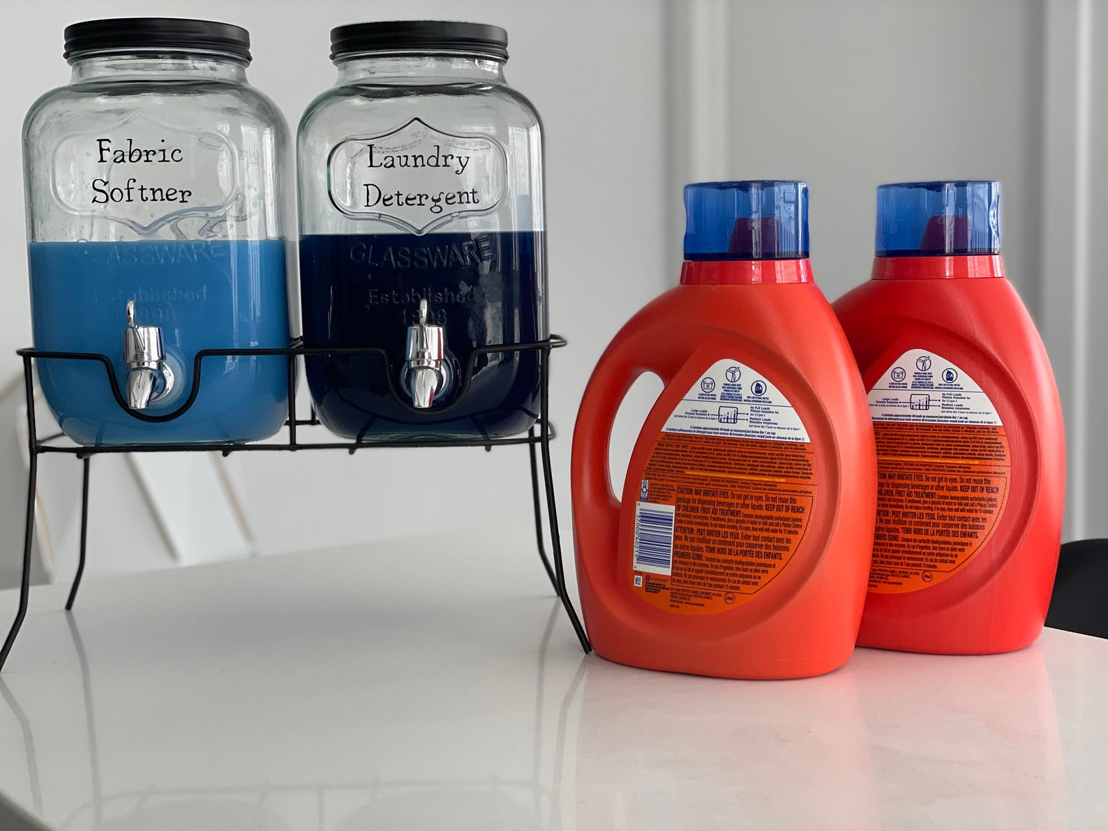 Glass Jars with Easypour Spouts Customized Labels Laundry Etsy