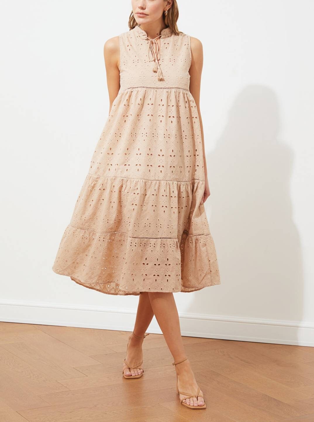 100 Soft Cotton Midi Summer Dressvneck Summer Dressplus Etsy
