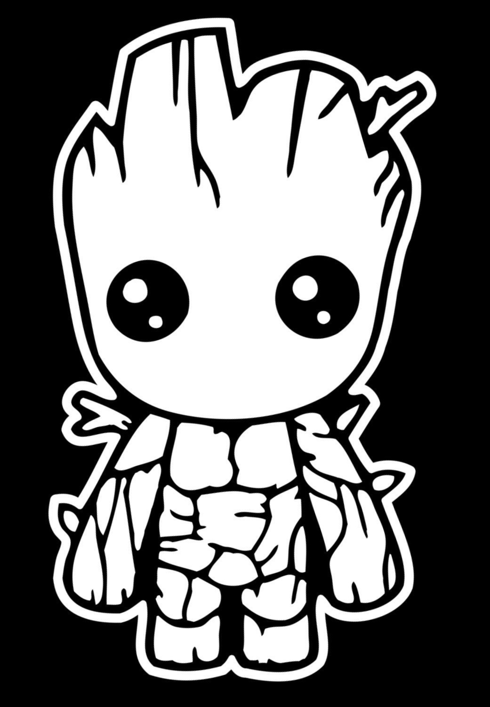 Baby Groot Vinyl Sticker Etsy