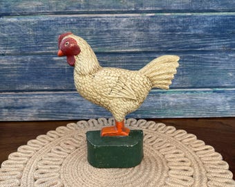 vintage cast iron rooster door stop, rustic farmhouse kitchen