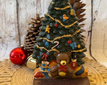 Vintage Cast Iron Christmas Tree Door Stop: Holiday Decoration