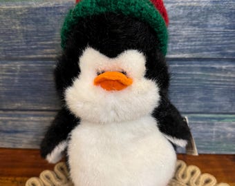Vintage Ganz Christmas Shimmers Penguin Plush Stuffed Animal Toy