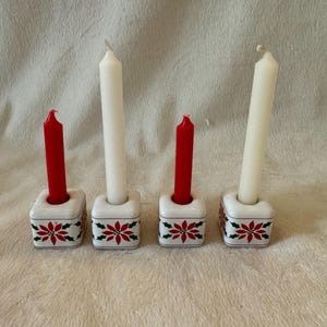 Vintage Set Small Candle Holders, Vintage Christmas