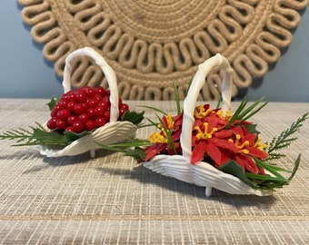 Cesta de decoración de Navidad de plástico vintage