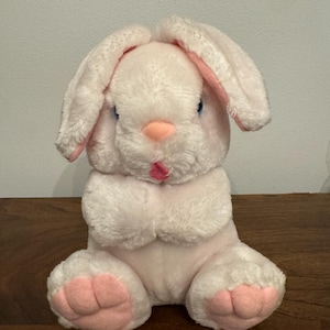 Vintage Plush Stuffed White Easter Bunny