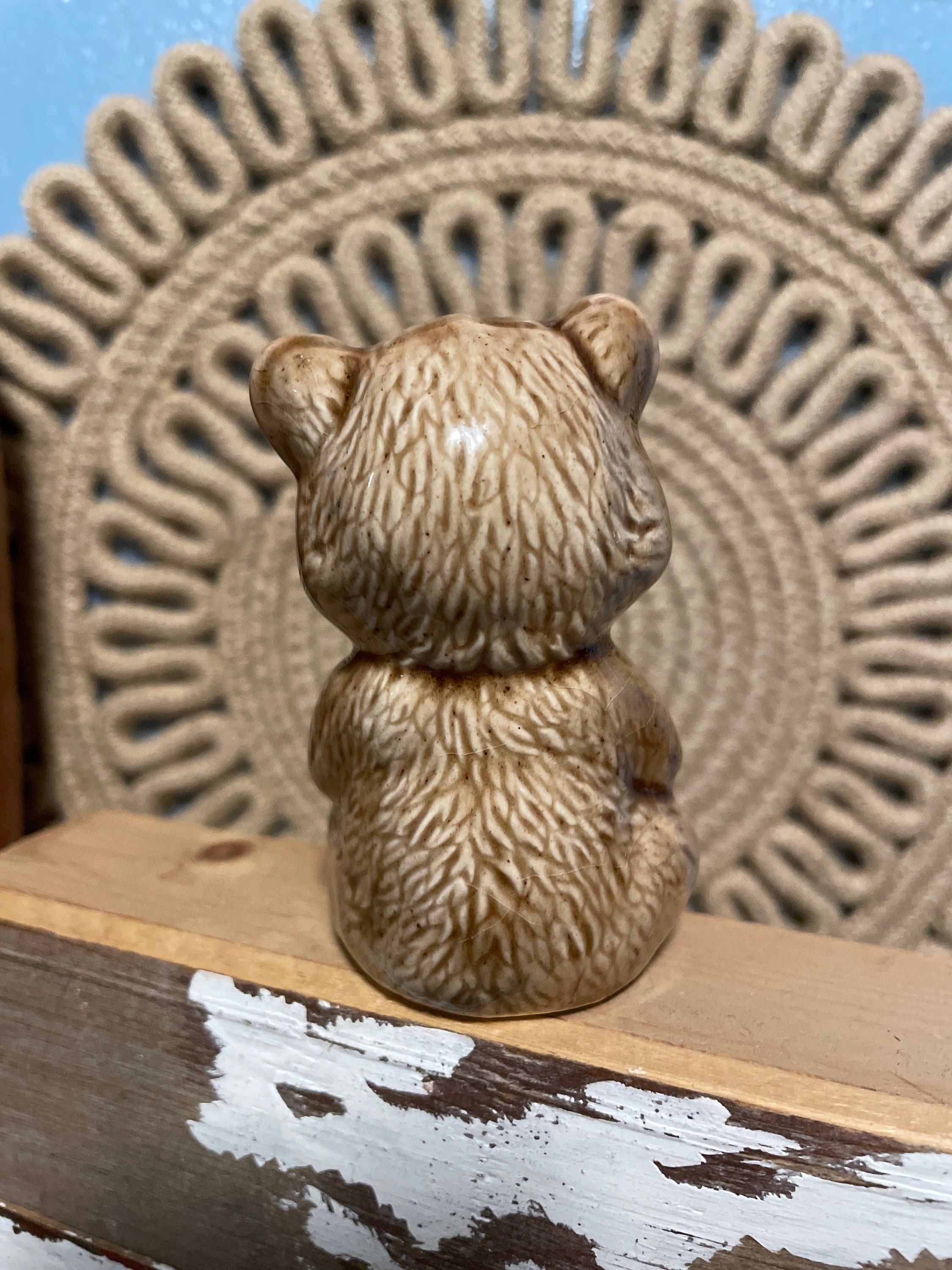 Vintage Ceramic Teddy Bear Figurine - Etsy