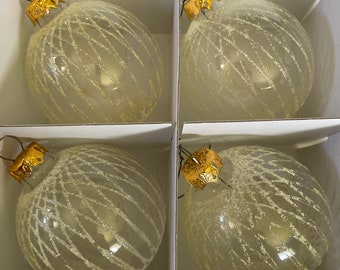 Set of 4 Rauch glass Christmas Tree Ornaments lattice