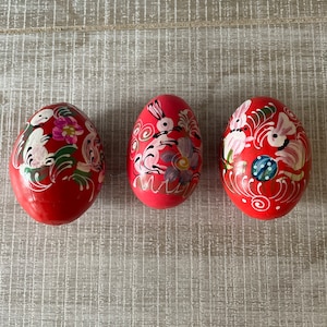 Hand painted wooden Easter eggs